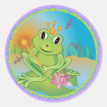 Frog Prince Round Stickers