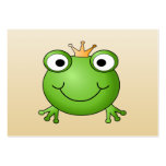 Frog Prince. Smiling Frog with a Crown. Business Card Templates