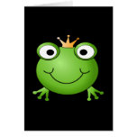 Frog Prince. Smiling Frog with a Crown. Cards