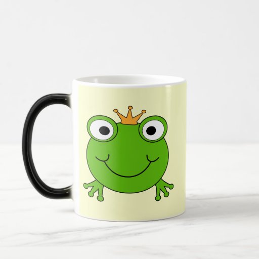 Frog Prince. Smiling Frog with a Crown. Coffee Mug
