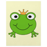 Frog Prince. Smiling Frog with a Crown. Personalized Flyer