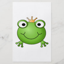 Frog Prince. Smiling Frog with a Crown. Full Color Flyer