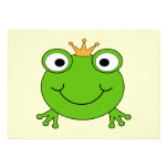 Frog Prince. Smiling Frog with a Crown. Invitations