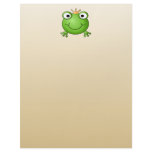Frog Prince. Smiling Frog with a Crown. letterhead