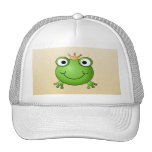 Frog Prince. Smiling Frog with a Crown. Mesh Hats