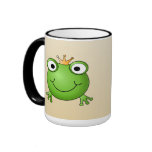 Frog Prince. Smiling Frog with a Crown. Coffee Mugs