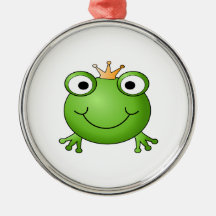 Frog Prince. Smiling Frog with a Crown. Ornament