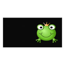 Frog Prince. Smiling Frog with a Crown. Photo Card