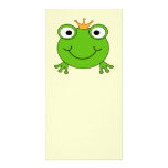 Frog Prince. Smiling Frog with a Crown. Picture Card