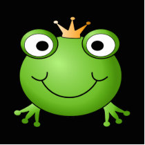 Frog Prince. Smiling Frog with a Crown. Photo Cut Outs