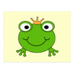 Frog Prince. Smiling Frog with a Crown. Post Card