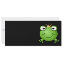 Frog Prince. Smiling Frog with a Crown. Rack Card Template