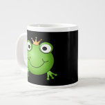 Frog Prince. Smiling Frog with a Crown. Extra Large Mugs