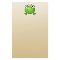 Frog Prince. Smiling Frog with a Crown. Stationery