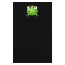 Frog Prince. Smiling Frog with a Crown. Stationery