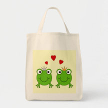 Frog Princess and Frog Prince, with hearts. Bag