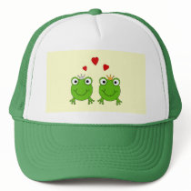 Frog Princess and Frog Prince, with hearts. Trucker Hat