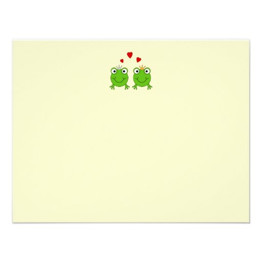 Frog Princess and Frog Prince, with hearts. Custom Invitations