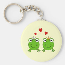 Frog Princess and Frog Prince, with hearts. Keychain