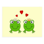 Frog Princess and Frog Prince, with hearts. Post Card