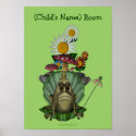 Frog Princess Kids Room Personalized Wall Poster posters