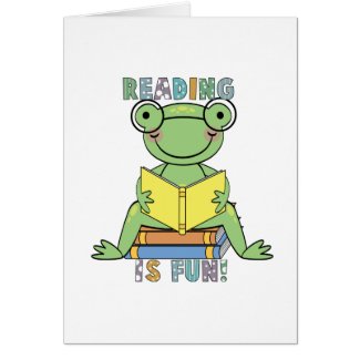 Frog Reading is Fun T-shirts and Gifts card