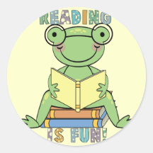 Frog Reading is Fun T-shirts and Gifts Sticker