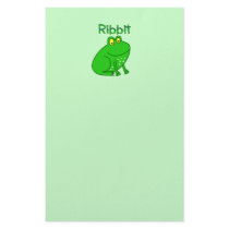 Frog Ribbit Stationery Design