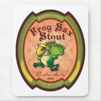 Frog Sax Stout Label mousepads