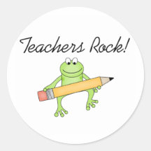 Frog Teachers Rock Sticker