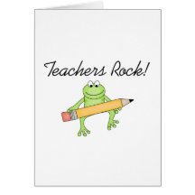 Frog Teachers Rock Tshirts and Gfits Greeting Cards
