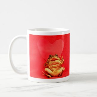 Frog Toad in front of red heart photo Coffee Mug