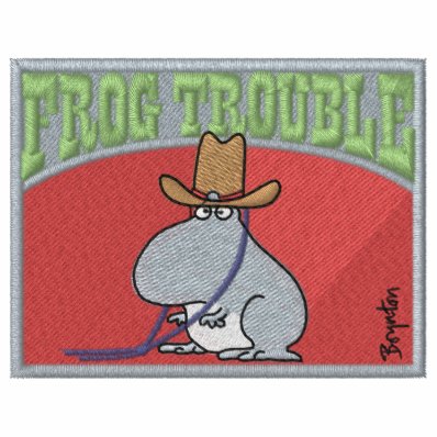 FROG TROUBLE Embroidered Stuff by Sandra Boynton Embroidered Hoodies