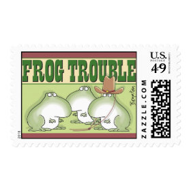 Frog Trouble postage stamp