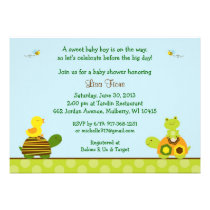 Frog Turtle Duck Baby Shower Invitations invitations