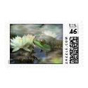 frog w 3 water lilies in cloud wisps 2--ITS YOUR P postage by SueBaumg4852 frog w 3 water lilies in cloud wisps 2--ITS YOUR P postage