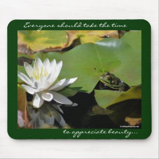 Frog Water Lily Inspirational Photo Mousepad mousepad
