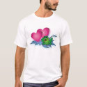 Frog with double hearts (add names to design) t-shirts
