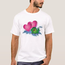 Frog with double hearts (add names to design) t-shirts