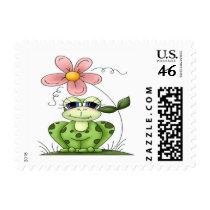 Frog with flower stamps