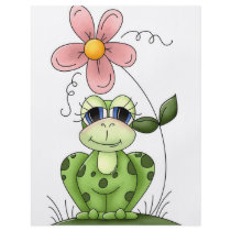 frog with pink flower flyers
