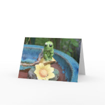 Frog With Worries Greeting Card