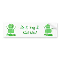 Frogged! Vector Crochet Frog Bumper Stickers
