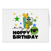 Froggie Hoppy 70th Birthday Greeting Card