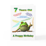 Froggy friend 7th birthday card with froggy jokes