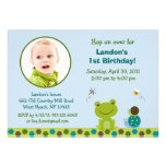 Froggy Frog Snail Boys Photo Birthday Invitation