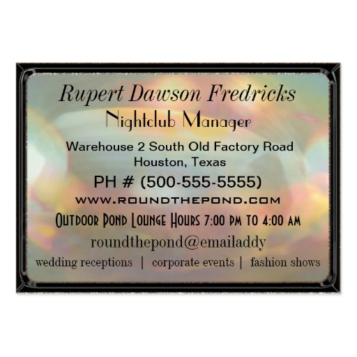 Froggy likes to Party Business Cards (back side)