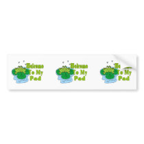 Froggy Says Welcome To My Pad Bumper Sticker