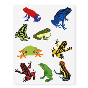 Froggy Tats! Party Favorite Fun Dart Frogs Temporary Tattoos