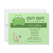 Froggyville Cute Frog Baby Shower Invitation by allpetscherished Froggyville Cute Frog Baby Shower Invitation